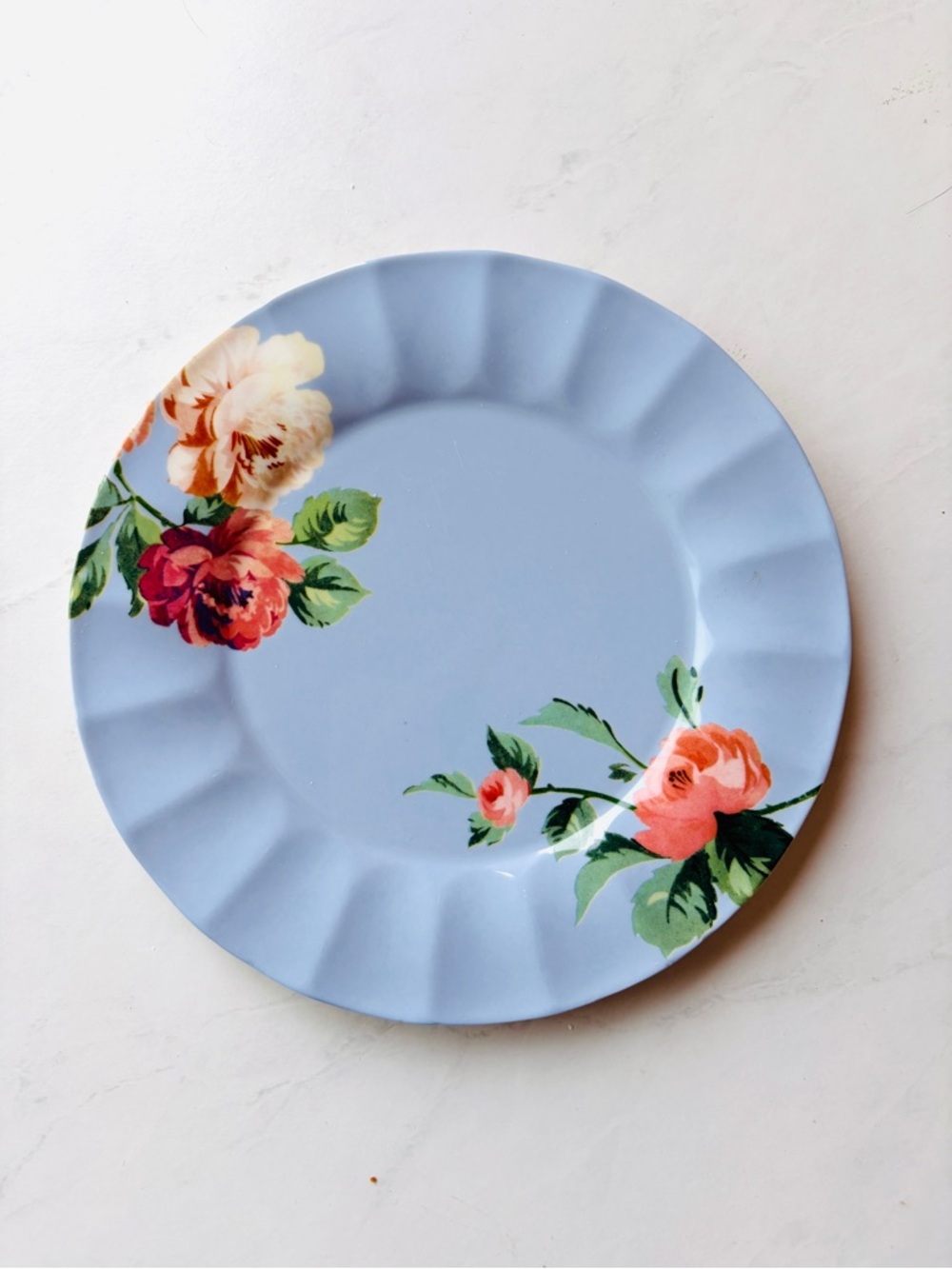 NEW Anthropologie Maeve Chintzware Stoneware Dessert Plate Blue